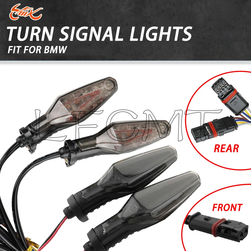 

Motorcycle Front/Rear LED Turn Signal Indicator Lights Flashing Lamp Fit for BMW S1000XR R1250GS R 1250 GS ADV R1300GS F900GS