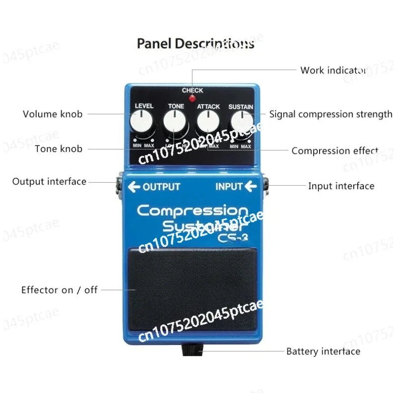 B Oss CS-3 ضاغط الحفاظ على تأثيرات الجيتار دواسة تصميم منخفض الضوضاء لتشغيل فائقة الهدوء