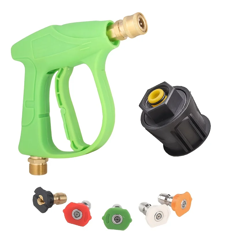 

Водяной пистолет высокого давления с быстроразъемным соединением 1/4 дюйма — эргономичная ручка для шайб Karcher K2-K7 и M22-14 мм, с разноцветными насадками