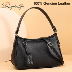 Large Capacity Genuine Leather Handbag Women High Quality Messenger Bags Luxury Design Shoulder Crossbody Sac Ladies Casual Tote