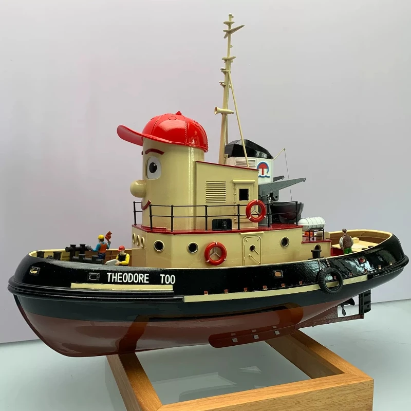 1/25 Theodore Too Finished RC Tugboat Model Wooden Tug Boat Cartoon Harbour Tug Ship Model for Collect Gifts