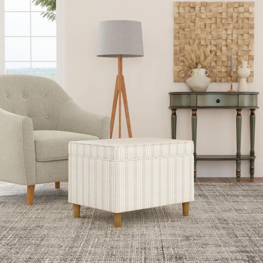 

Home Decor Dinah Collection Modern Storage Ottoman Ottoman with Storage for Living Room amp BedroomCream Marigold Pinstripe Fab