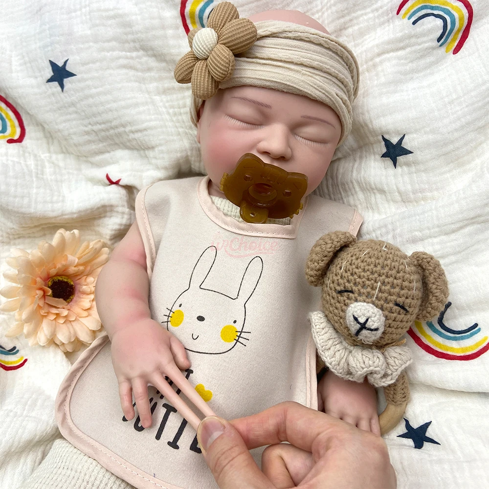 Weighted Chubby 22Inch Open Mouth Full Body Silicone Reborn Doll Anatomically Correct Lifelike Collecting Role-Play Doll