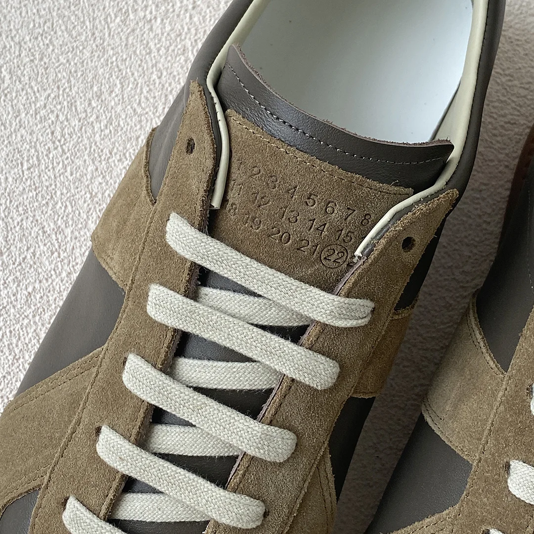 DONNAIN Olive Brown Couple Trainers Plus Size 46 Luxury Genuine Leather Lace Up Minimalist Sneakers Comfort Rubber Sole Handmade