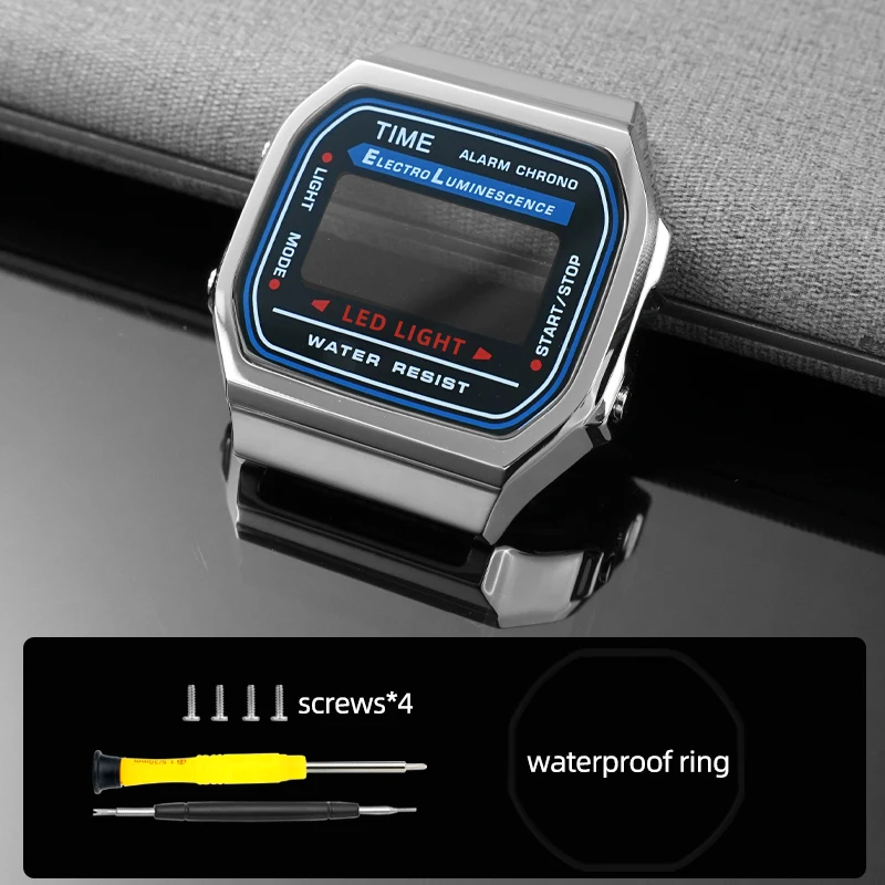 A168 Upgrade Stainless Steel Case bezel Mod Kit for Casio 3298