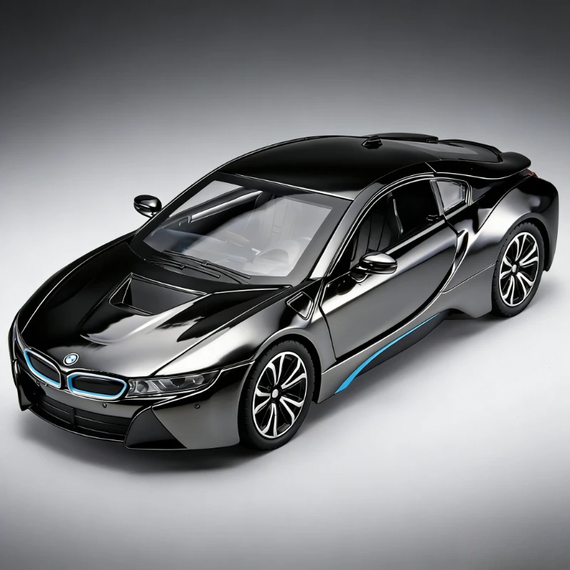 

Модель спортивного автомобиля I8 из сплава, масштаб 1:22, детские игрушки, украшения для салона автомобиля, коллекционные декорации.