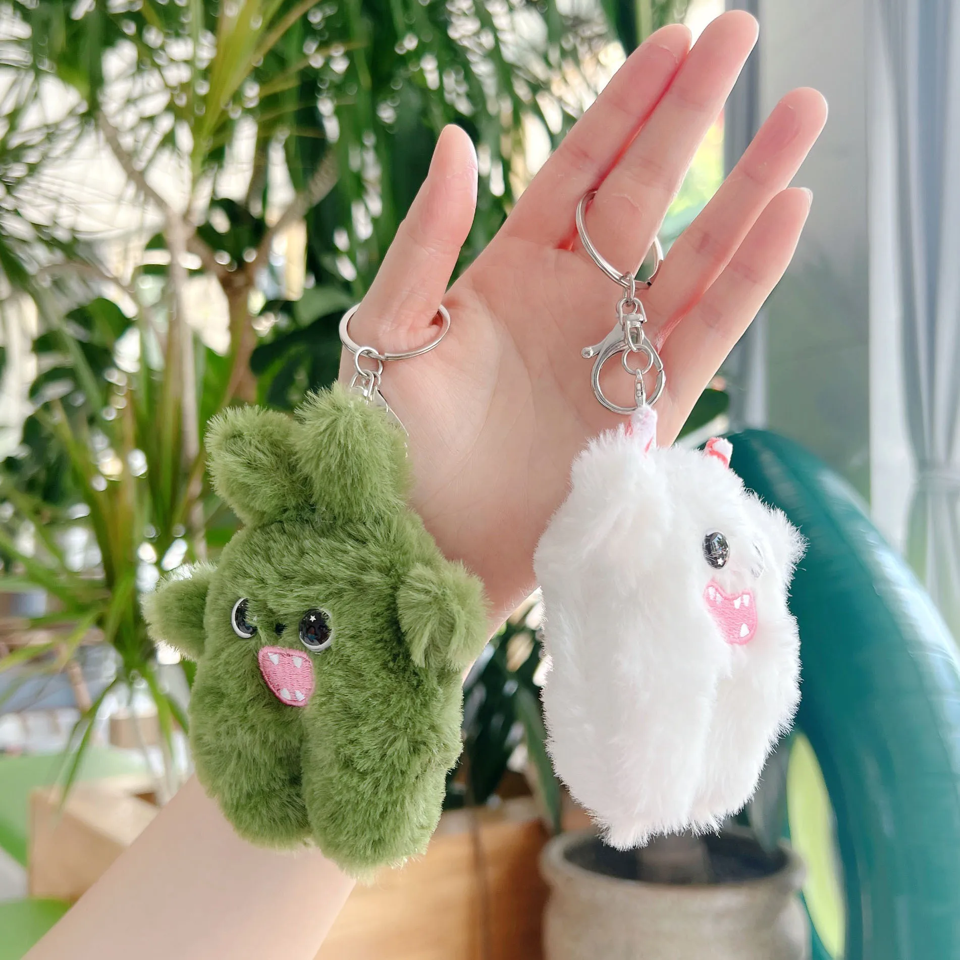 Cute Mouse Plush Pendant Girl School Bag Small Doll Accessories Girl Heart Keychain Little Snow Monster Creative Plush Toy