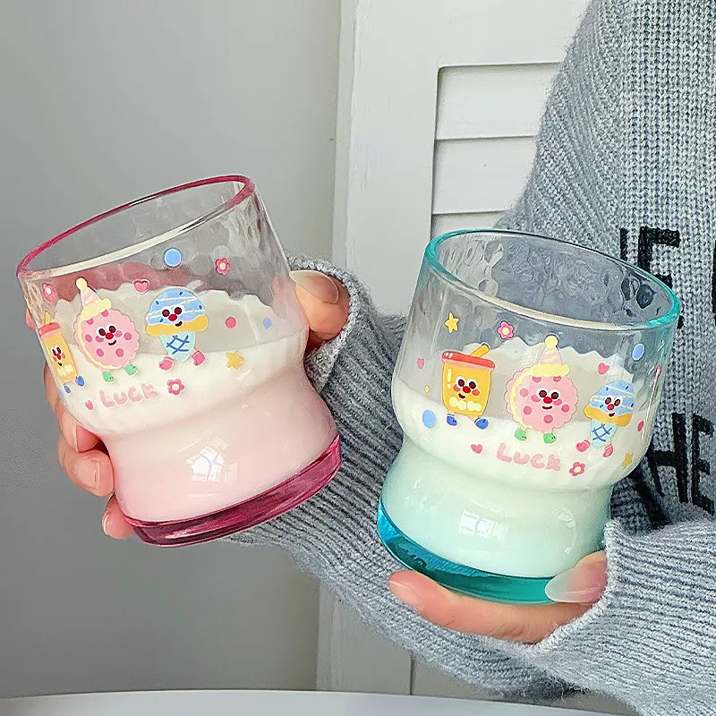 LTT Cute Glass Couple Water Cup High Value Household Drinking Cup