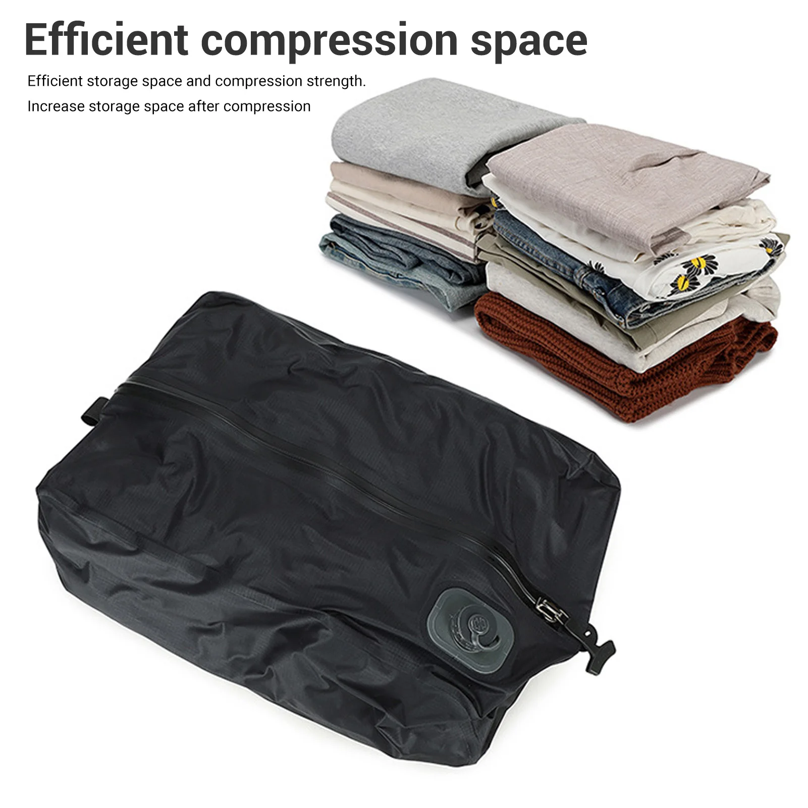 Reusable Travel Vacuum Bag with Built in Pump 20L Rechargeable Folding Automatic Vacuum Compression Bag For Clothing Clothes