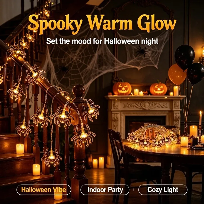 20/40 LED Decorative Fairy String Lights, Battery Powered for Halloween Holiday Bedroom Home Decor