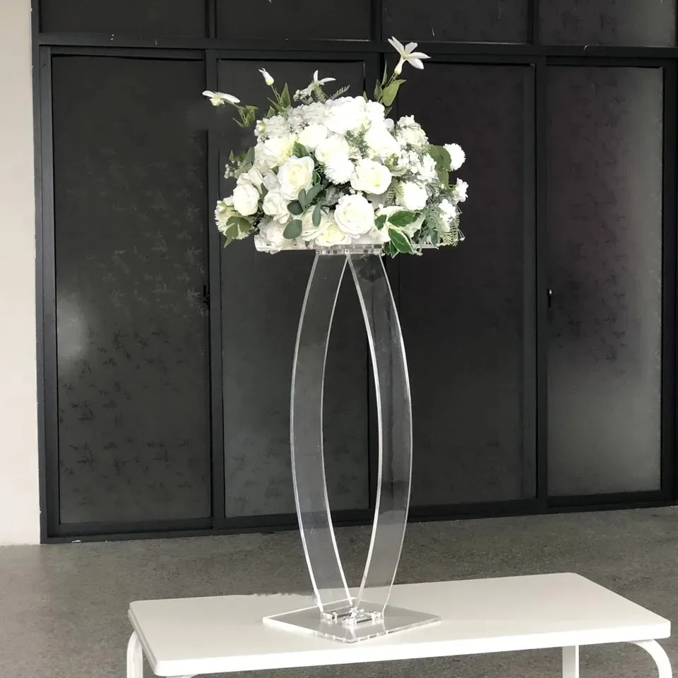 10pcs)Luxury Wedding table flower arranging stands decoration clear acrylic flower stands