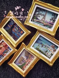 Export foreign trade European style oil painting famous painting world landscape picture frame refrigerator magnet magnet