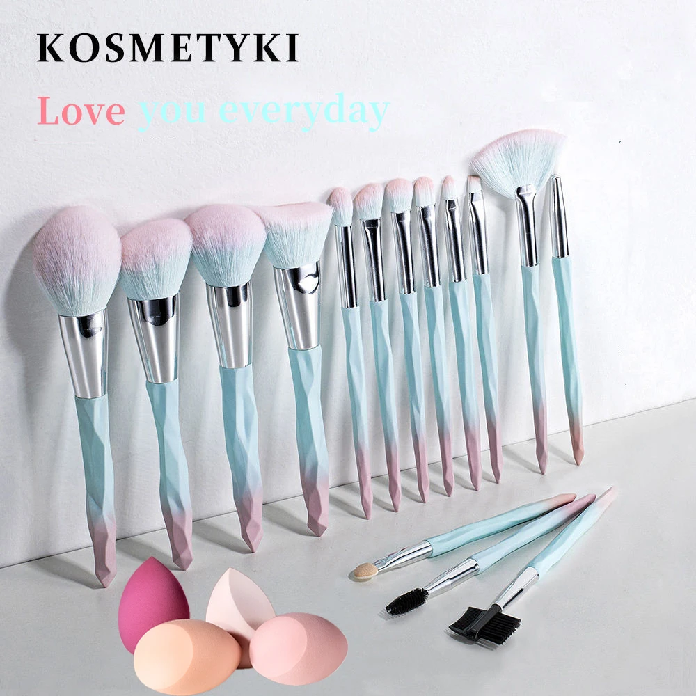 KOSMETYKI  Professional Makeup Brushes Set Cosmetic Foundation Powder Face Lip Eye Eyeshadow  Concealer Brush Makeup Tool