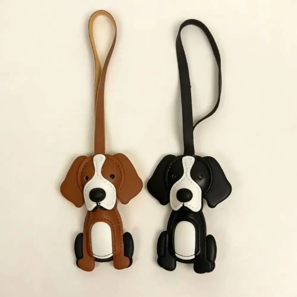 

Lovely Hanger Border Collie Leather Pendant Cartoon Charm Pu Leather Dog Keychain Creative Handmade Bag Pendant Women