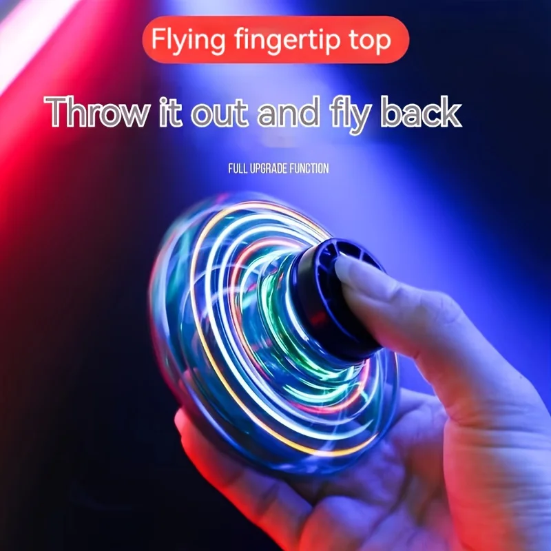 NEW LED Flying UFO Spinner Fingertip, Upgrade Flight Helicopter Gyro Flyorb Hover Ball, Mini Drone Aircraft Toy, Christmas Gift
