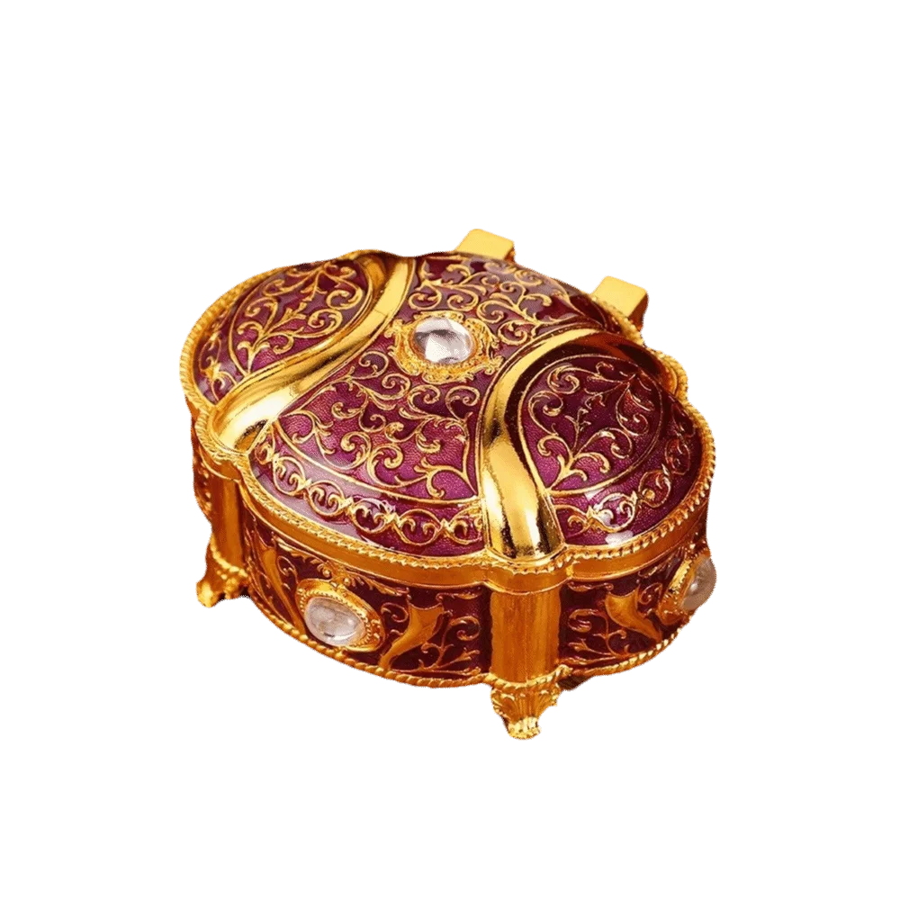 

Органайзер для ювелирных украшений в винтажном стиле, овальной формы, с рельефным дизайном, футляр для хранения украшений, открывающийся откидной ящик, легкая роскошная шкатулка для мелочей для женщин