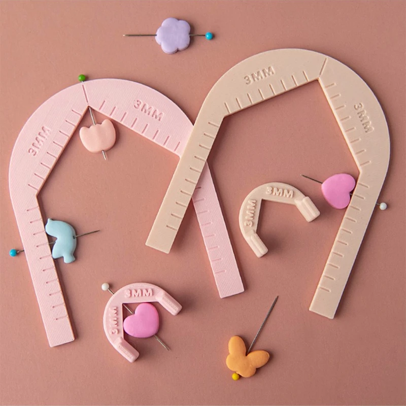 3/4/5mm Soft Pottery Earrings Drilling Guide Pendant Piercing Aid Bracket Clay Thickness Balance Rule Hand Tool