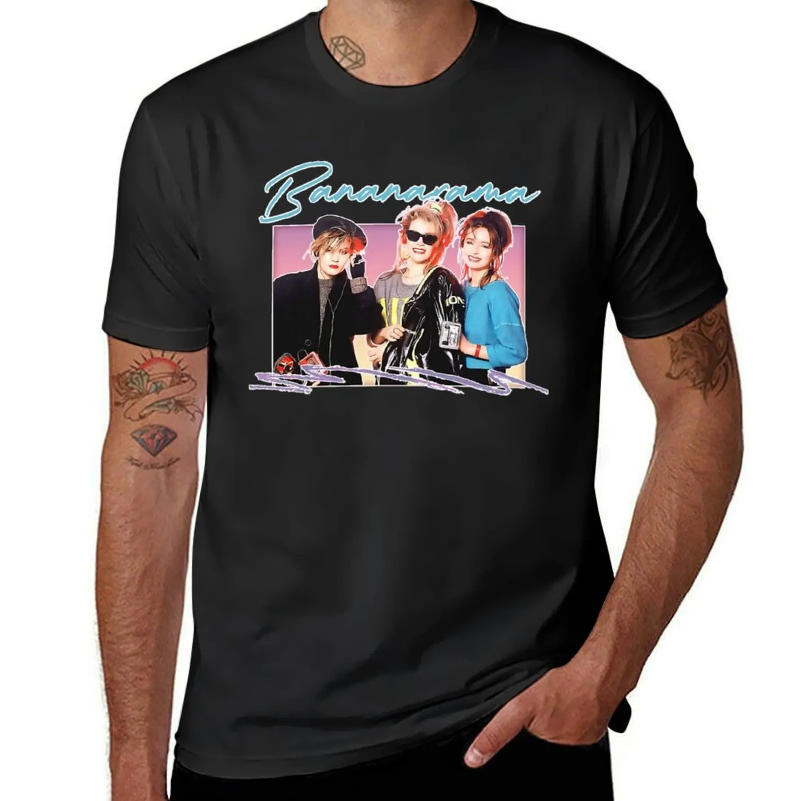 Vintage-Styled 80s Bananarama Design T-Shirt anime hippie clothes mens champion t shirts