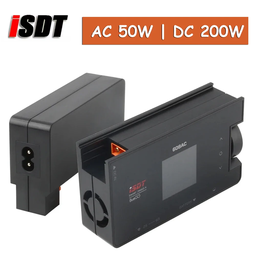 ISDT 608AC AC 50 W/DC 200 W 8A BattGo chargeur de batterie intelligent avec alimentation amovible pour batterie LiFe/Lilon/LiPo