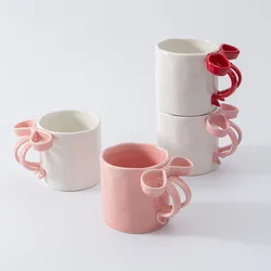Creative Bow Ceramic Mug Gift Cup Home Office Water Cup Coffee Mug  Tea Cup Set