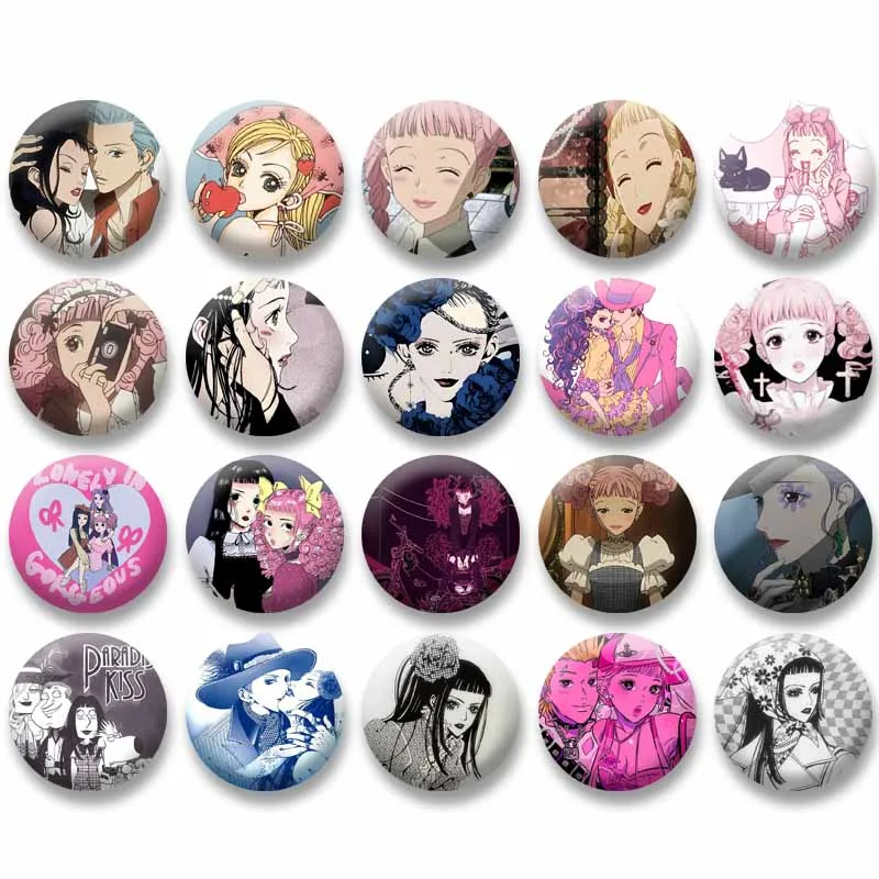

Anime Paradise Kiss Icons Enamel Pins Funny Miwako Sakurada Yukari Hayasaka Brooches Cartoon Round Button Badge for Backpack