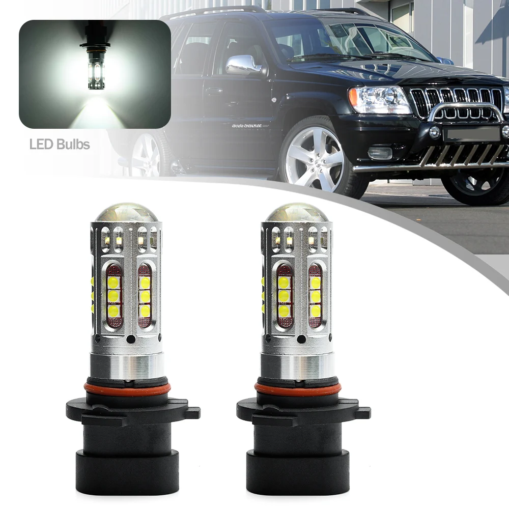 

2Pc For Jeep Grand Cherokee WG 1999 2000 2001 2002 2003 2004 Led Front Headlamp Fog Light Bulbs 9006XS P22d HB4A