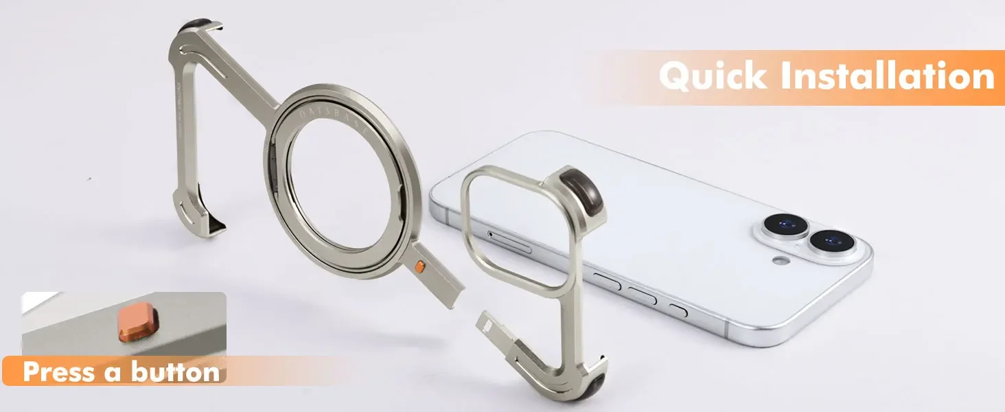 Oatsbasf Z-förmige Metall-Handyhülle für iPhone 16 15 14 Pro Max mit Ständer 360 ° Rotate Magsafe Minimalistische rahmenlose Schutzhülle – Detail 8