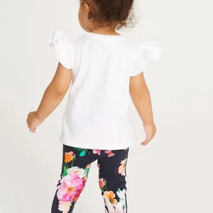 100% Baumwollmädchen Strawberry T -Shirt Leggings Hosen Kinder Kleidung 2024 Sommer Kinder Kinder Kinder 8 Hauptverkäufe Malwee Legginghose - №1