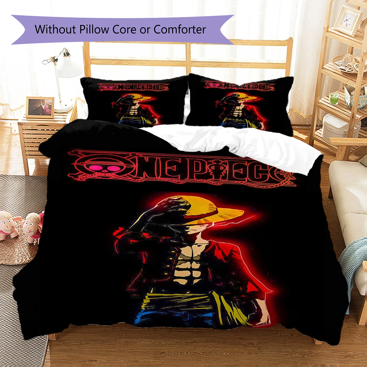 Luffy D 3pcs Bedding Set, Duvet Cover with 2 Pillowcases, Digital Printed, No Insert, Gift -HYQ58