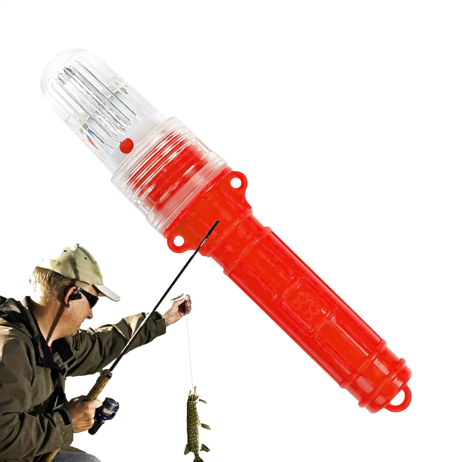 LED Boating Flares Fishing Light Electronic Day/Night Flare Safety Kit Electronic Light-Control Waterproof Buoy Fish Luring Tool