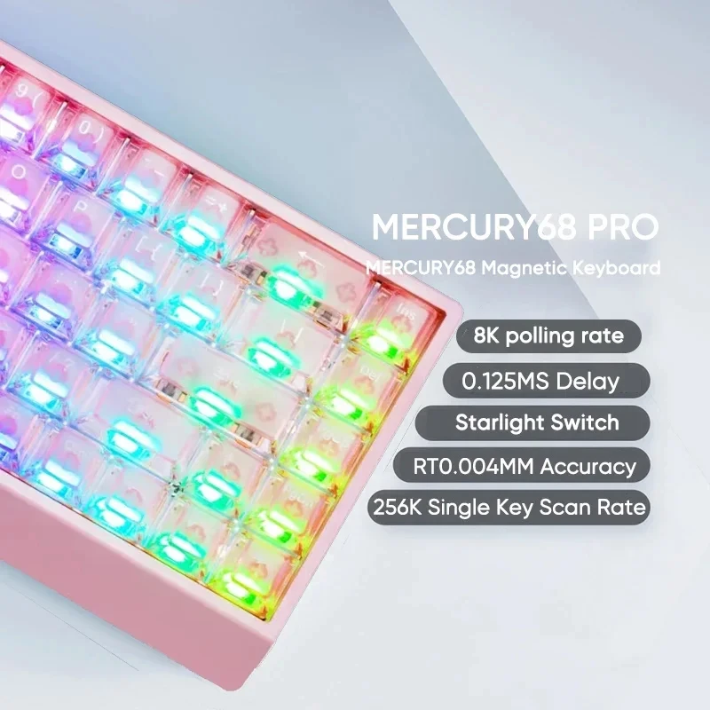 

НОВАЯ магнитная механическая клавиатура IROK Mercury68 Pro Mars68 Pro, быстрый триггер, 0,004 мм, 8K, 0,125 мс, задержка RGB SOCD, игровая клавиатура