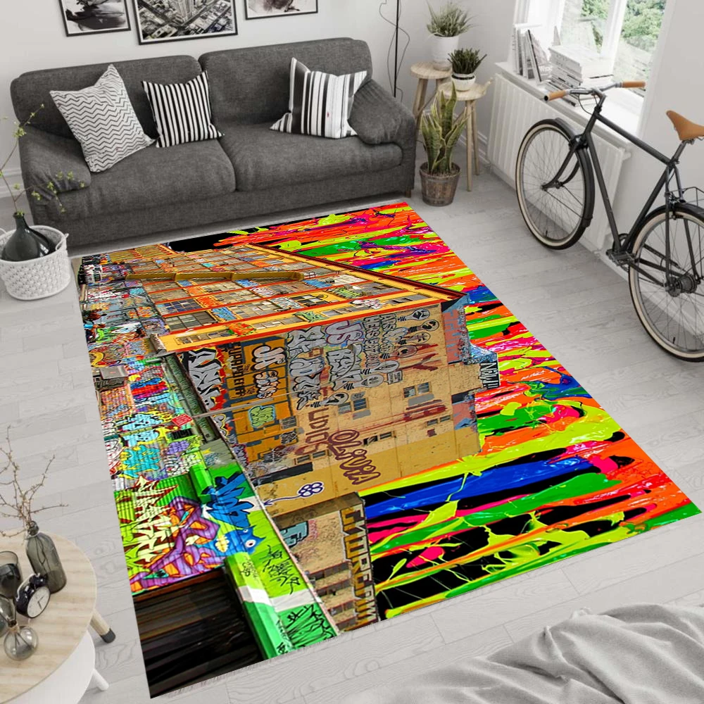 Graffiti Wall Art Rug For Living Room, Fan , Area Rugs, Popular Carpet, Personalized Gift, themed Rug, Home Decor,Rug