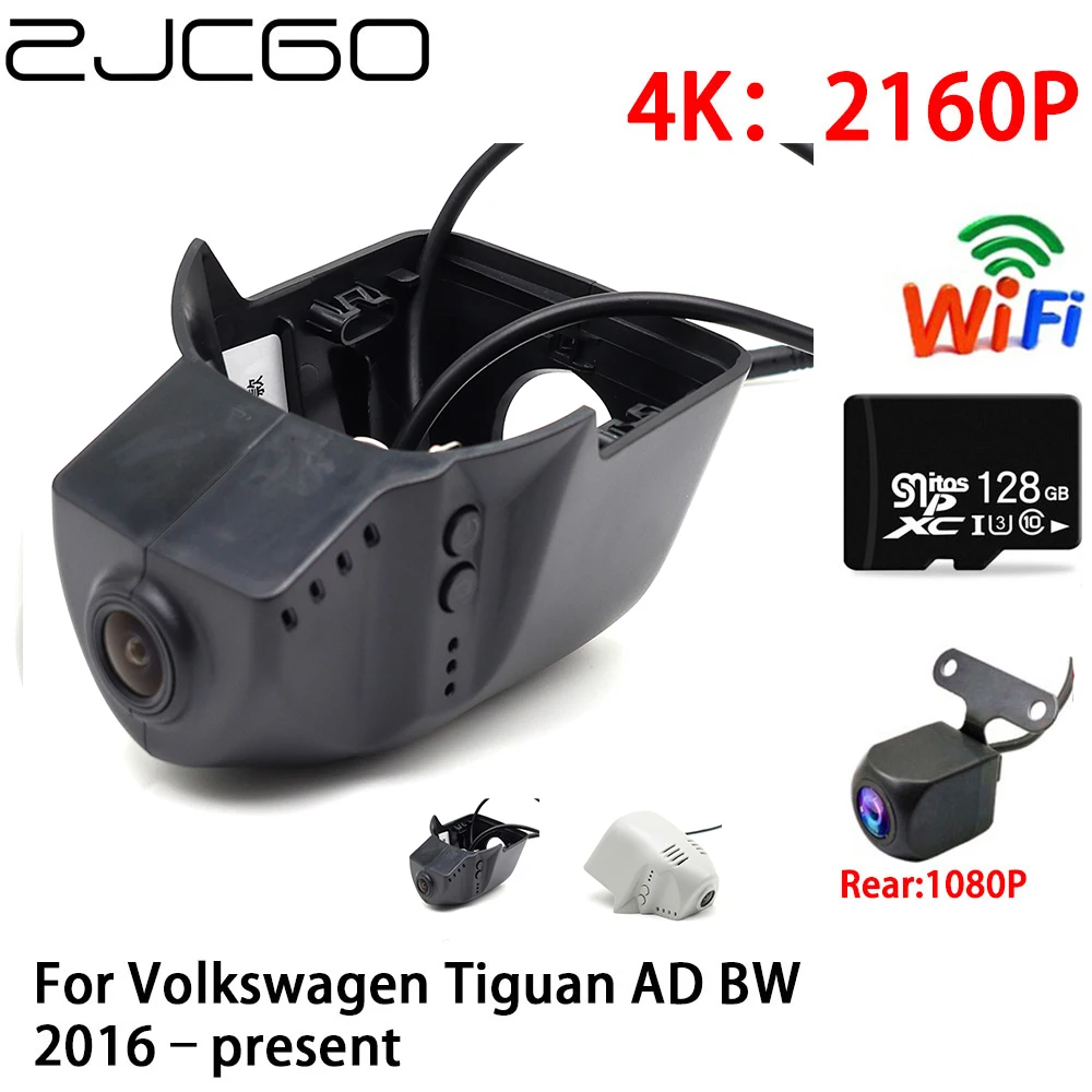 

ZJCGO 4K Car DVR Dash Cam Wifi Front Rear Camera 2 Lens 24h for Volkswagen Tiguan AD BW 2016 2017 2018 2019 2020 2021 2022 2023