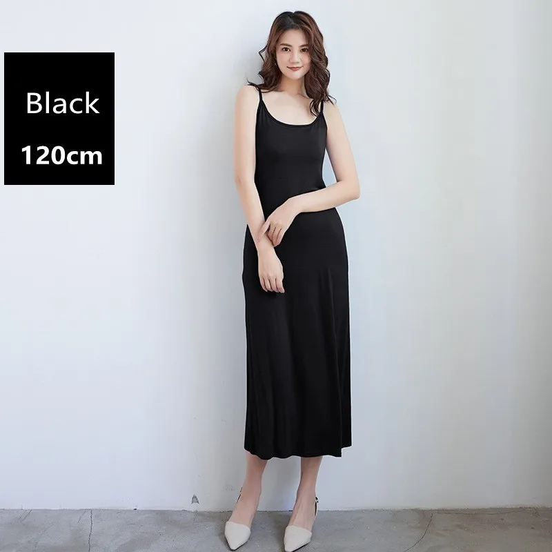 Modal Slip Dress 40s Count Loose Fit Short Midi Long Length camisole dresses solid color Spaghetti Strap Style