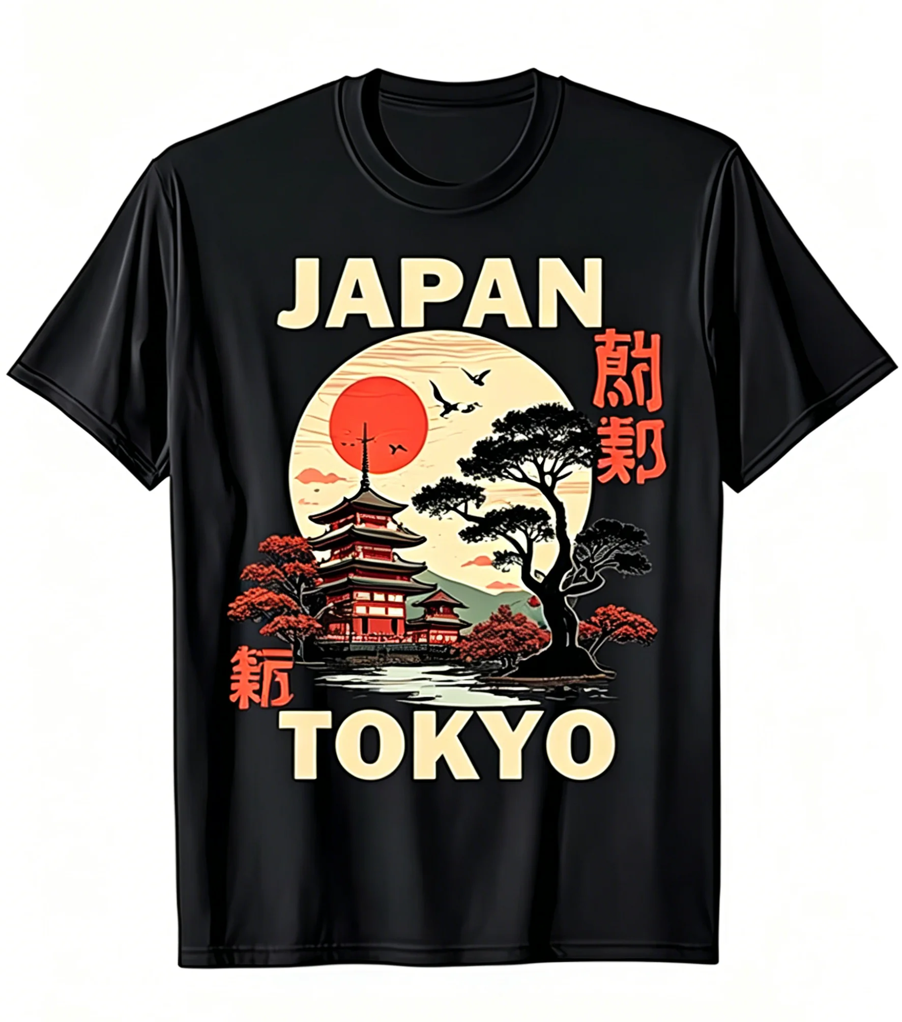 Harajuku-Stil Japan Grafik-T-Shirt Tokyo Streetwear T-Shirt Ästhetische Urbane Mode Top Trendiges Orientalisches Kultur-Kunstdruck T-Shirt