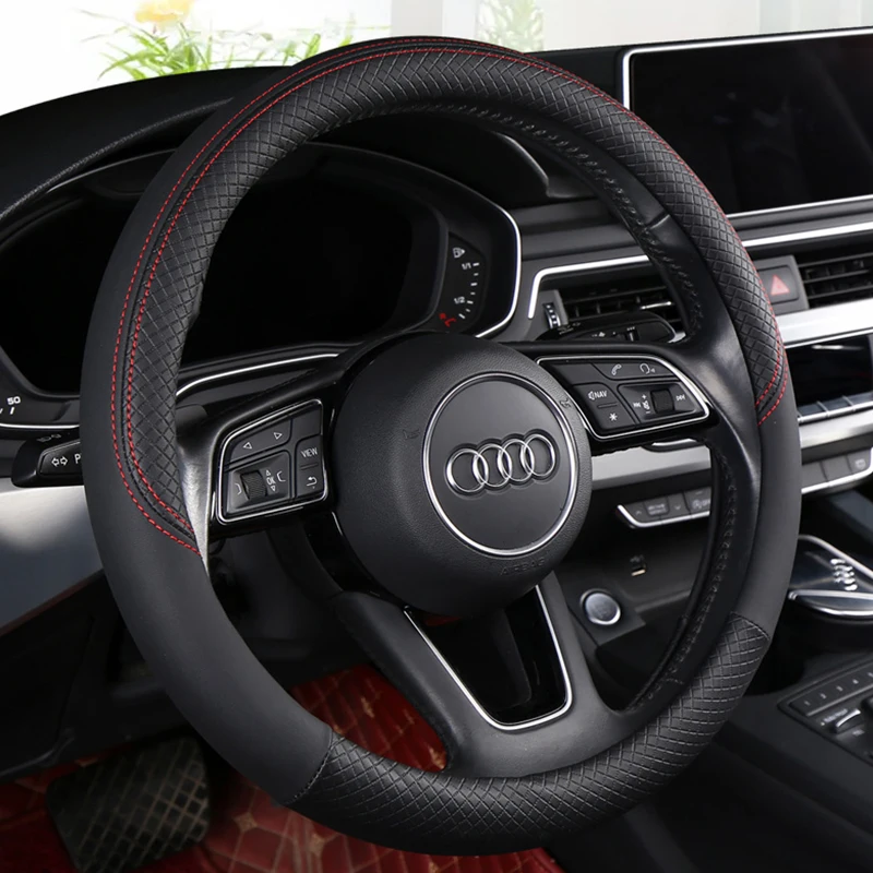 Truck Anti-Slip Leather Steering wheel Cover Universal car Steering Wheel Protective Cover Fashion Style 45cm 17.7inch 40cm 47cm