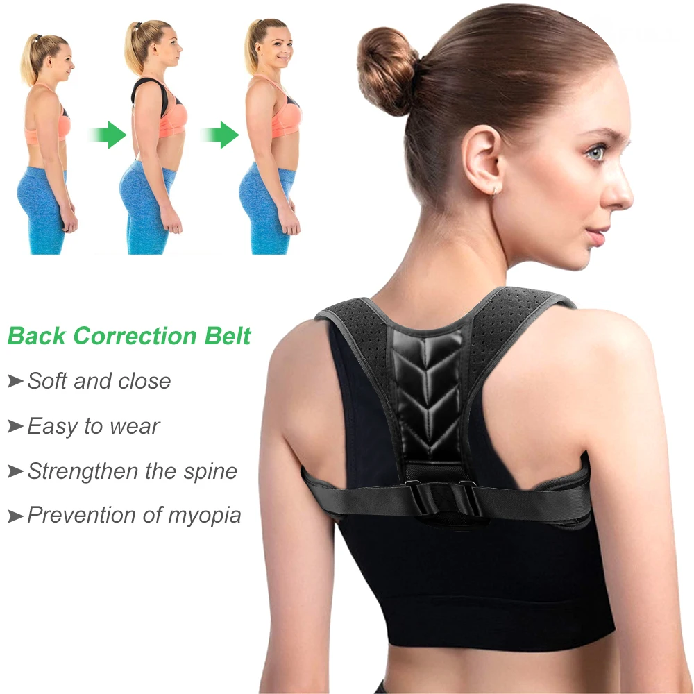 Adjustable Back Posture Corrector Body Shape Clavicle Spine Back Support Belt Posture Correction for Men Women Humpback