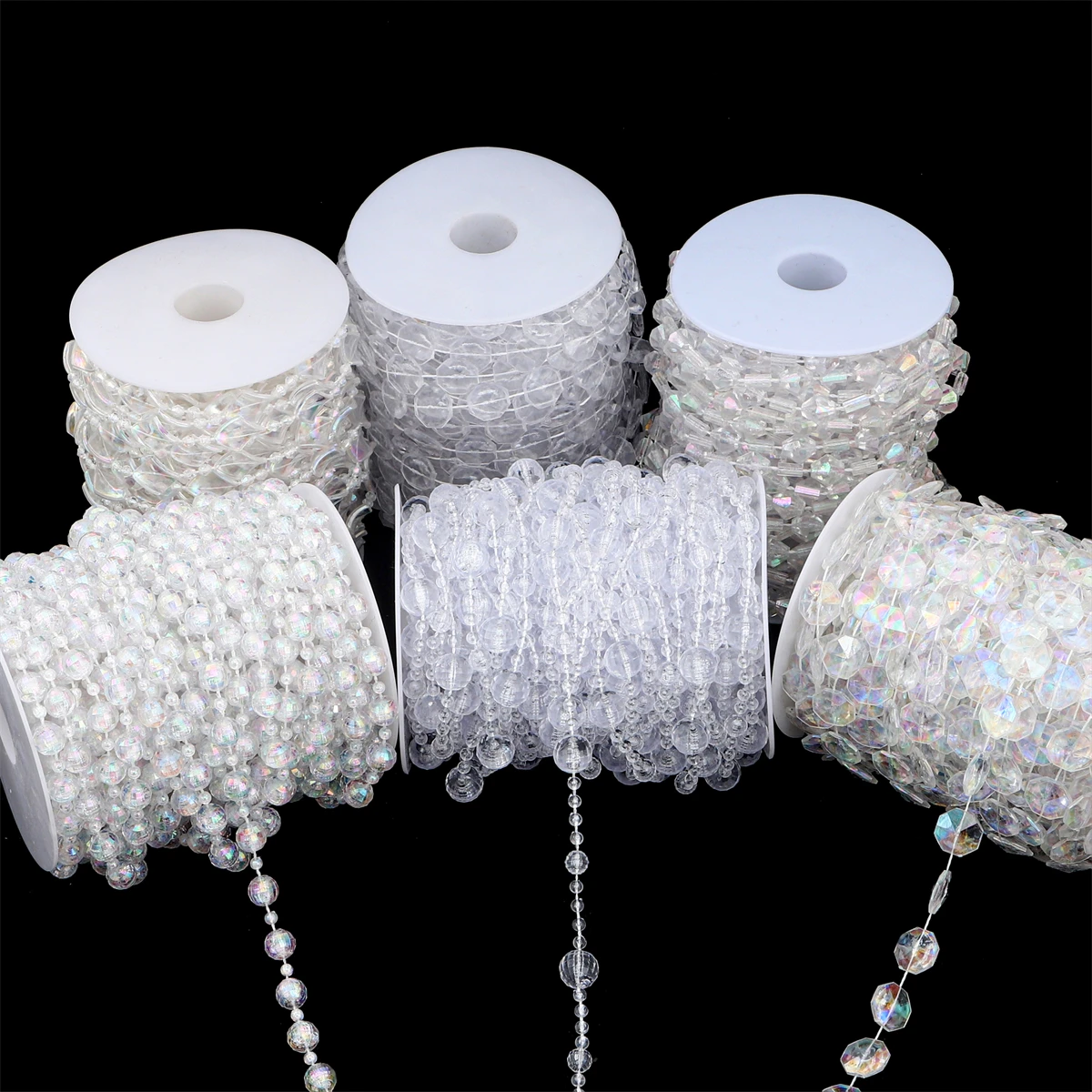 3-5 Yds/Bag Acrylic Fish Thread Curtain Beads Wedding Plastic Beads Chain Ball Beads Handmade DIY Decoration Wedding Festival Je