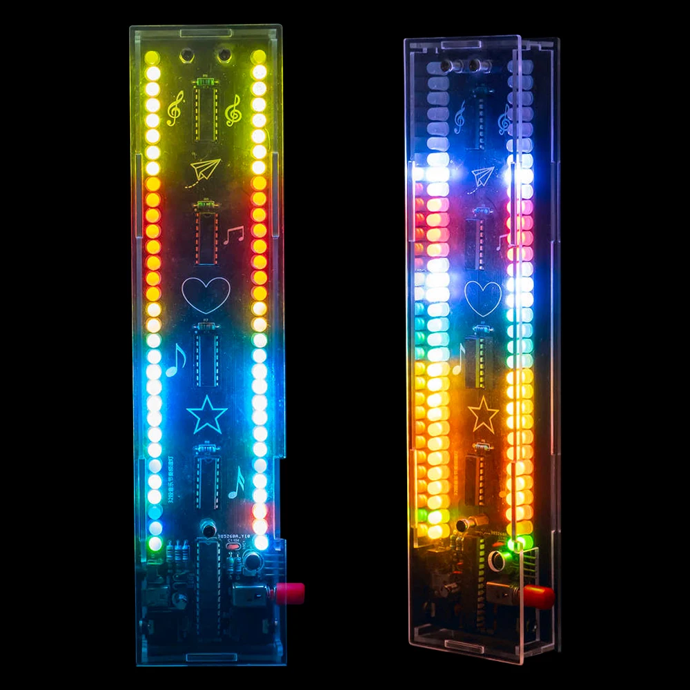 لتقوم بها بنفسك التحكم في الصوت LED الموسيقى الطيف الإلكترونية عدة 32 قطعة RGB 4 المؤثرات الطيفية لتقوم بها بنفسك لحام الممارسة واجهة USB تيار مستمر 5 فولت