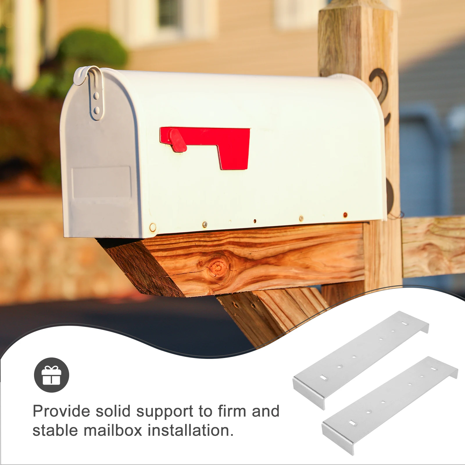 

2Pcs Sleek Mailbox Mounting Bracket Minimalist Design Durable Support Easy Setup Mailbox Mounting Repair Plate,