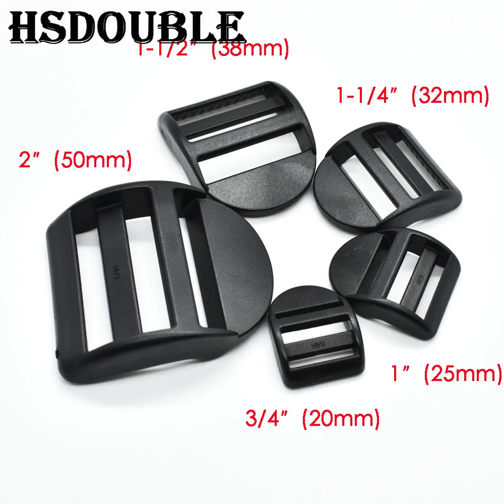 10 Pcs/Pack  Plastic Ladder Lock Slider Buckles Backpack Straps Black Webbing 20mm 25mm 32mm 38mm 50mm