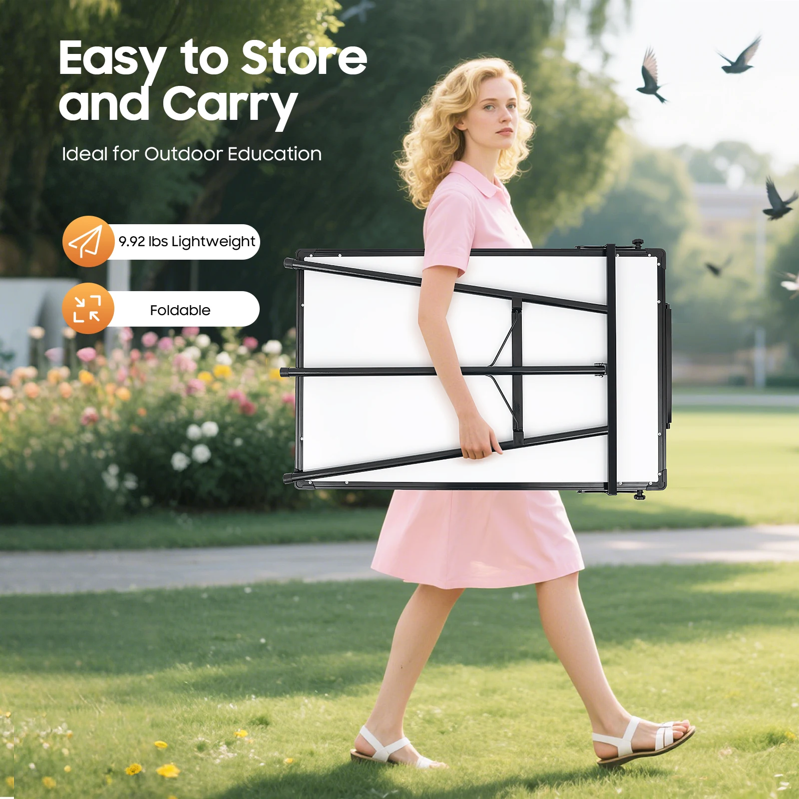 

NEW 36 X 24 in Easel Whiteboard Stand Tripod Magnetic Portable Dry Erase Height Adjustable White Board for Office Home Classroom