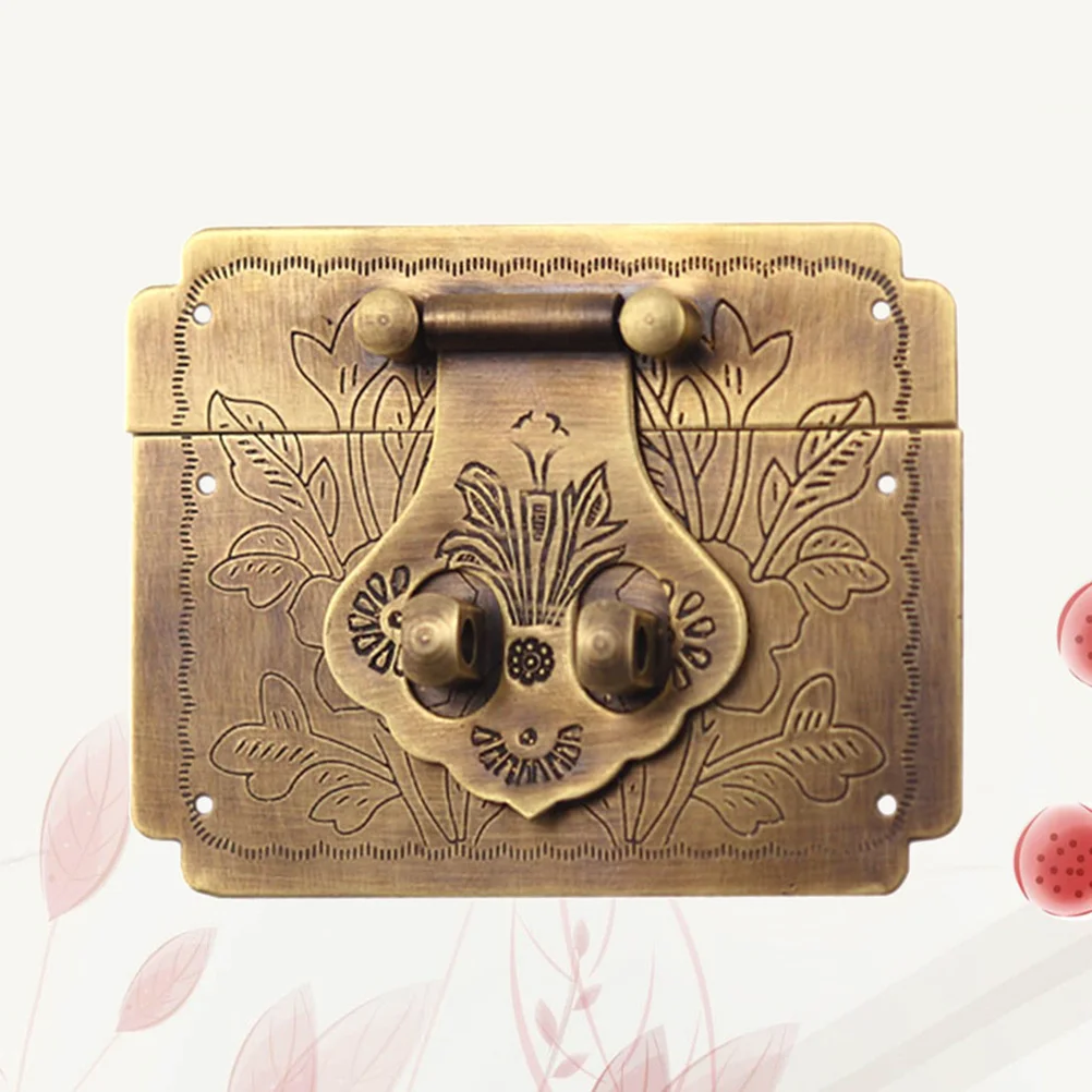 

Retro Lock Plate For Wooden Box Jewelry Gift Wine Case Hasps Vintage Hardware Copper Square Latch Buckle
