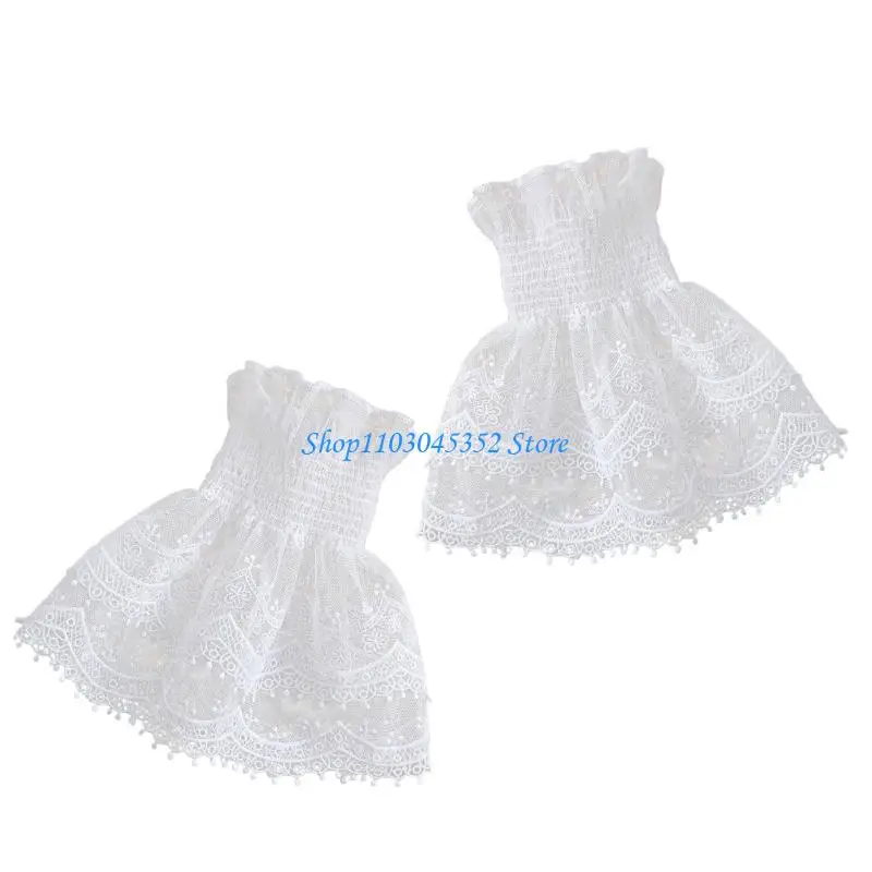 تطريز دانتيل على شكل زهرة وأكمام للذراع مريحة لأصفاد المعصم وأكمام مزخرفة للنساء في المناسبات الرسمية غير الرسمية #1