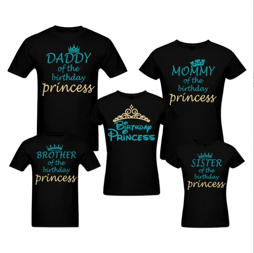 

Prince Princess Birthday Family T Shirt Family Matching Outfit Family Birthday T-shirts