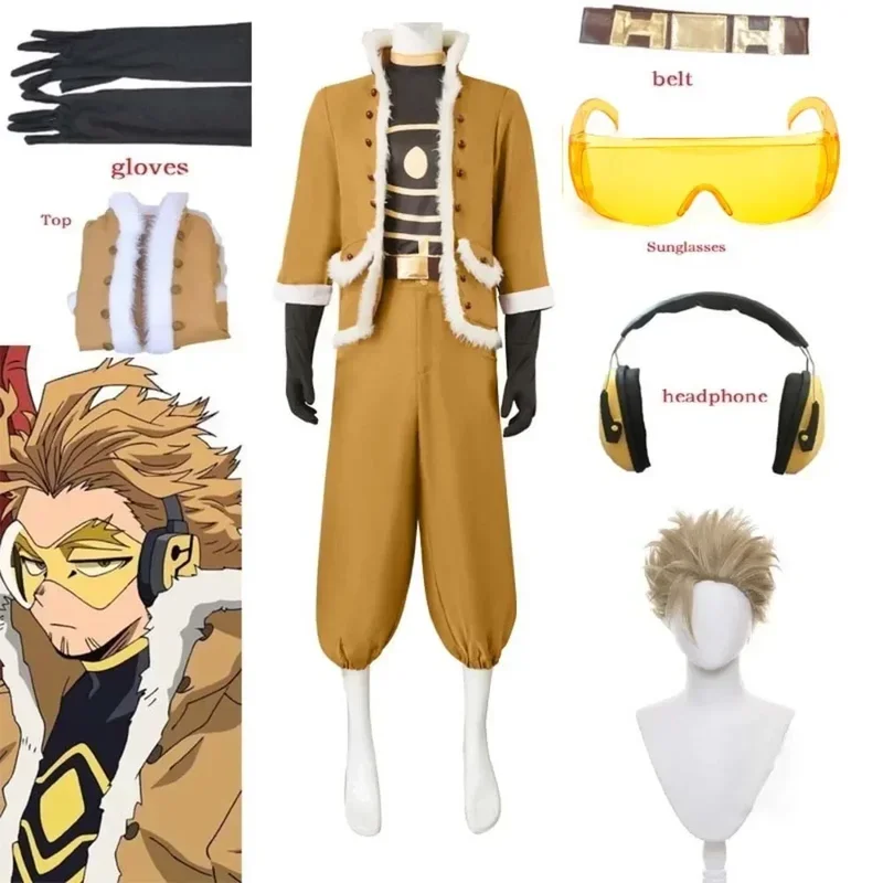 My Hero Academy Hawks Cosplay Costume Takami Keigo Uniform Suit Wing Hero Outfit Hawks Halloween Carnival wig glasses headphone