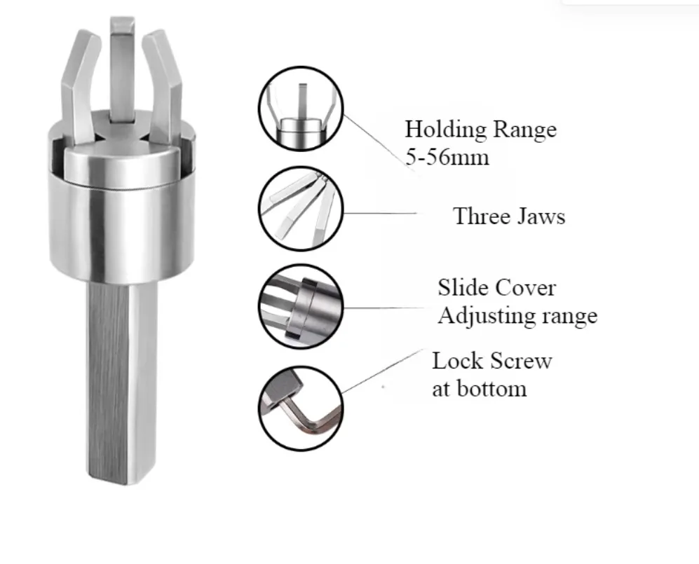 

1pcThree Claws Back Puller16/20/25/32mm Automatic Square Round Bar 3 Jaws CNC Lathes Back-Pull Extractor For Lathe Drawing Tool