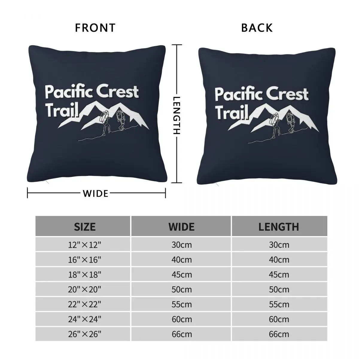 Pacific Crest Trail Hikers Mountains Square Pillowcase Polyester Linen Velvet Pattern Zip Decor Throw Pillow Case Room Cover 18