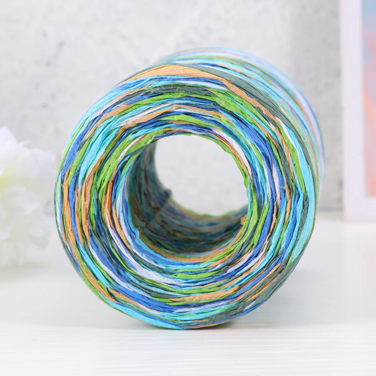 

6 Colors Premium Colorful Raffia Rope For Diy Woven Crafts Soft Decorative Paper Ribbon Home Wedding Tapestry Bag Making Gift