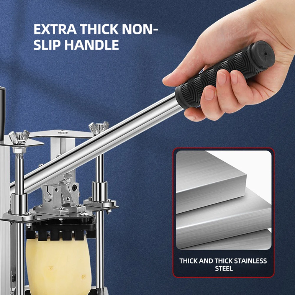 Stainless Steel French Fries Cutter Commercial Manual Potato Strip Cutter Wall Mounted